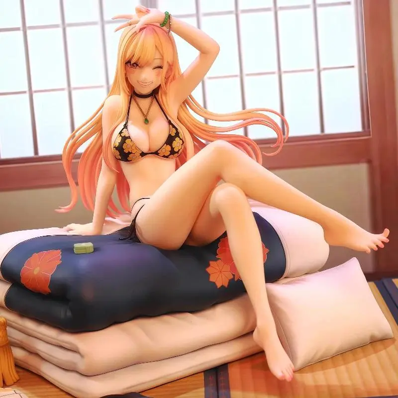 2026 Hot selling toys 19cm Kitagawa Marin Sitting Pose Swimsuit Ver Anime Figure Collectible Figurine Desktop Decoration Car Ornament Gift For Otaku Internet-famous toy