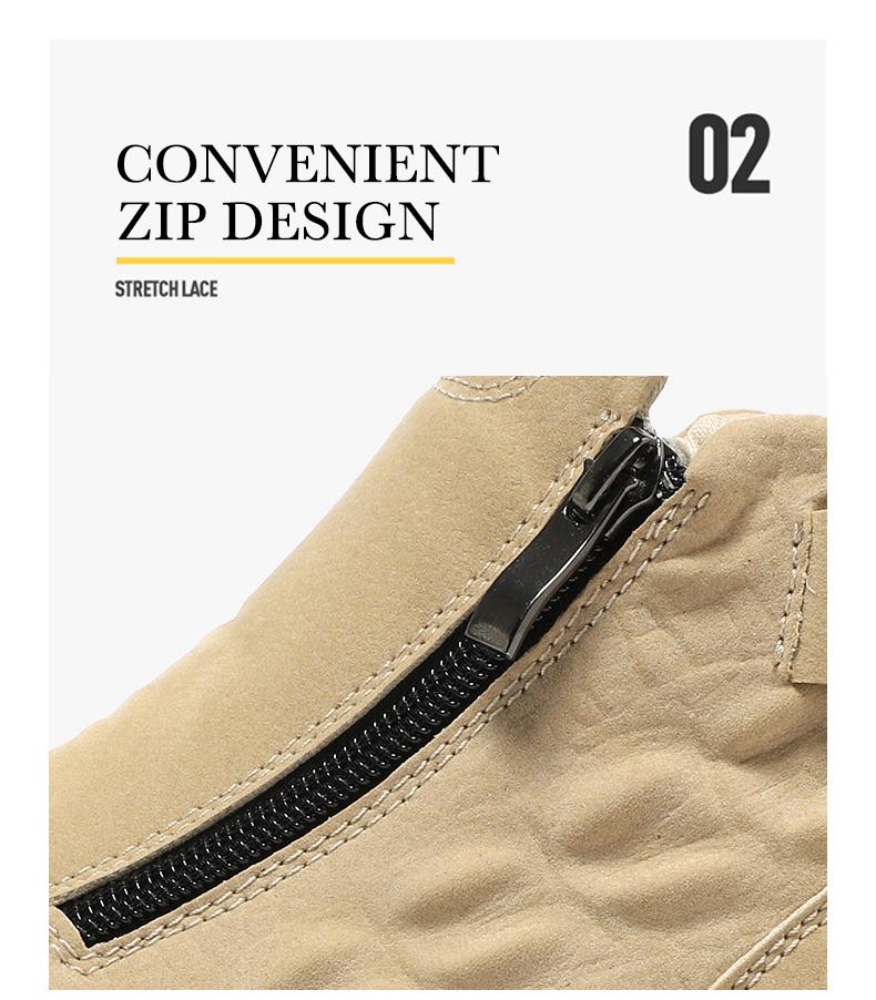 Men's Fashionable Embossed Zipper Boots, Casual Comfortable Boots for Daily Wear, Fashion Shoes for Party