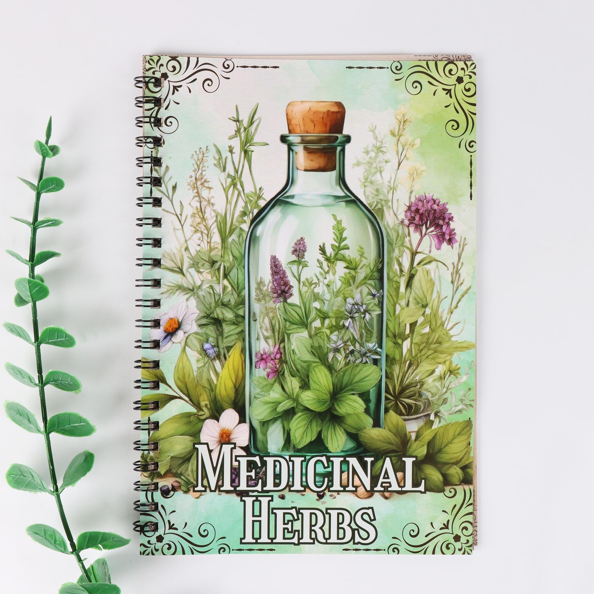 Medicinal Herbs Learning Notebook, Herbal Study Guide, Perfect for Nature Lovers, Christmas Gift Idea, Essential Botanical Journal, Spiral Notebook, Spiral Coil Notebook