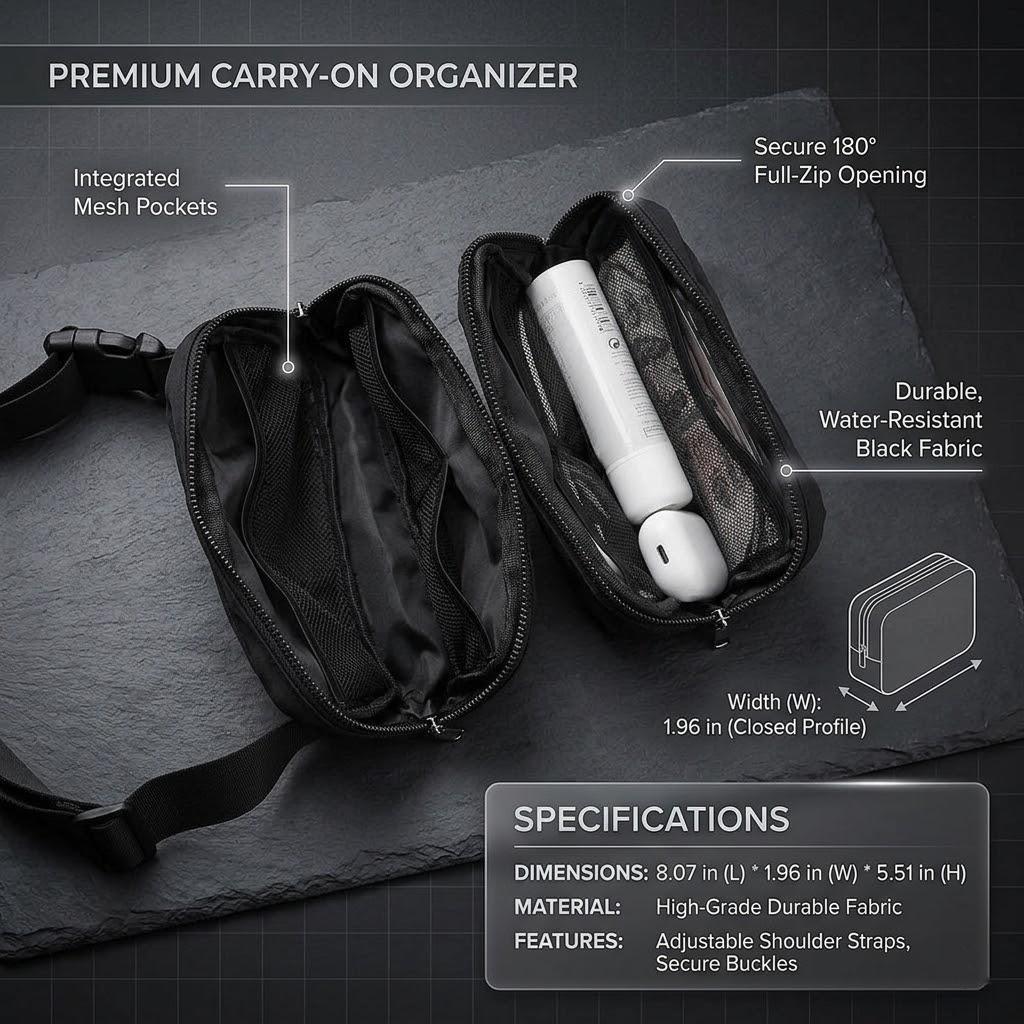 Women's Waterproof Nylon Fanny Pack - Adjustable Strap, Multi-Zip Pockets, Unisex Fit, Compact Phone Holder, Athletic Crossbody Shoulder Bag for Outdoor Sports, Durable Casual Daypack