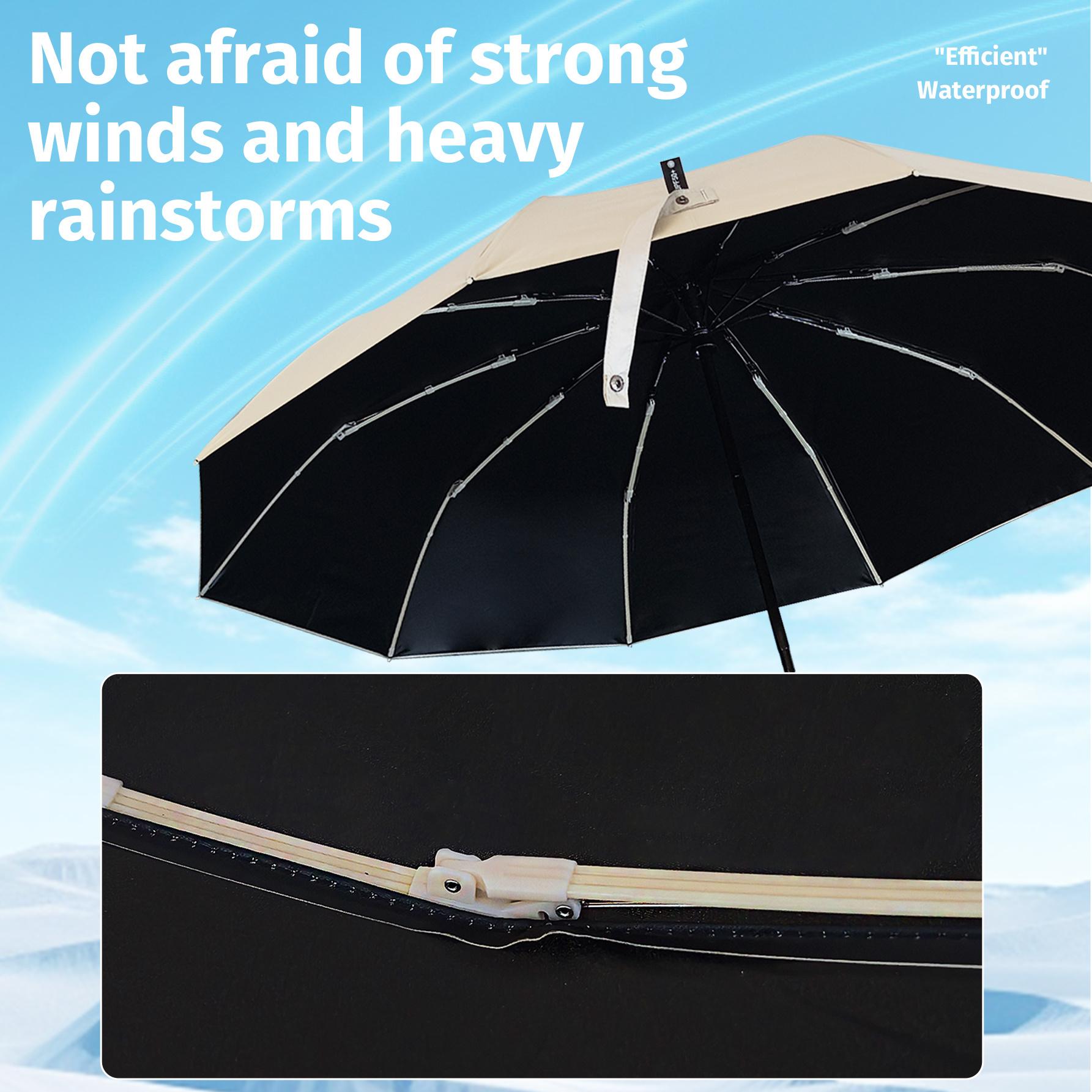 Auto Open Close Large Umbrella, Premium Windproof Waterproof Umbrella, 2-in-1 Rain & Sun Protection Parasol for Family Outings & Outdoor Activities