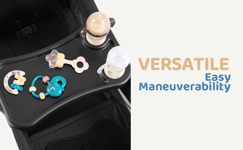 HARPPA | All-Terrain Wagon Stroller for 2 with Canopy, Foldable 2-Seat,Strollers for Babies, Foldable 2-Seat, Wagon for Outdoor & Beach, Adjustable Push & Pull Handle, Footwell & Large Storage, Park & Camping Adventures, Travel System