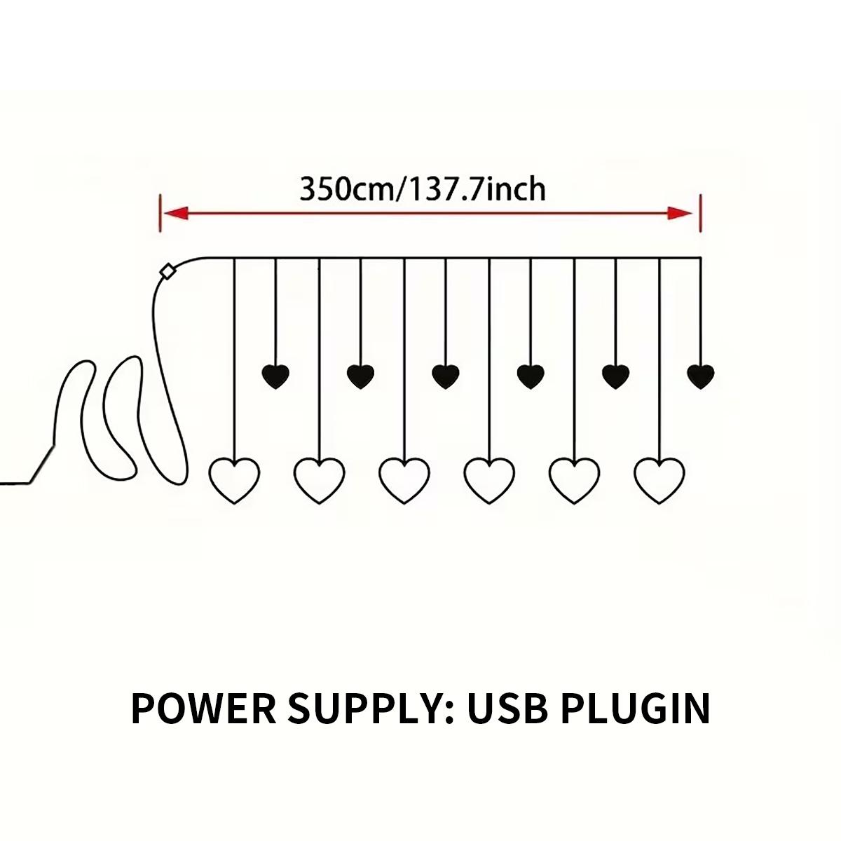 Valentine's Day LED Heart Curtain Light, Hanging Romantic Atmosphere Lamp for Bedroom Living Room Proposal Holiday Party Decoration, LED Lights