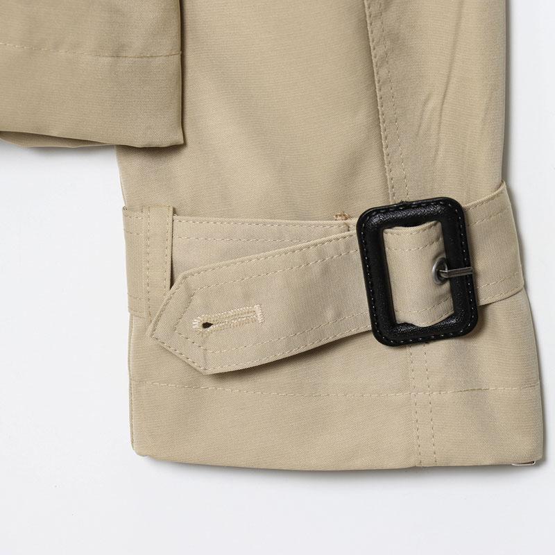 Women's Windbreaker Beige Cropped Trench Coat Double Breasted Jacket with Belted Waist Shoulder Casual Women's Layered Outerwear Female Coat Winter ﻿