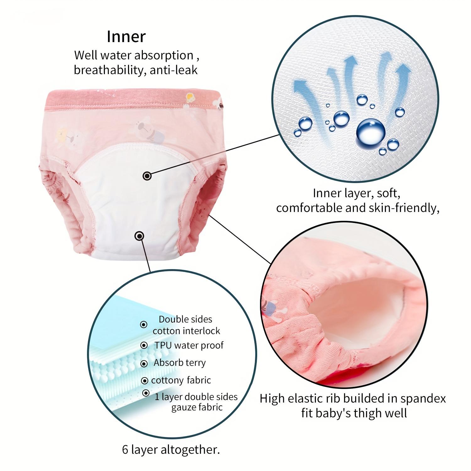 Unisex Toddlers' Cotton Training Pants (8-Pack) - Leakproof, Absorbent Underwear with Elastic Waist, Cute Prints for Toilet Training