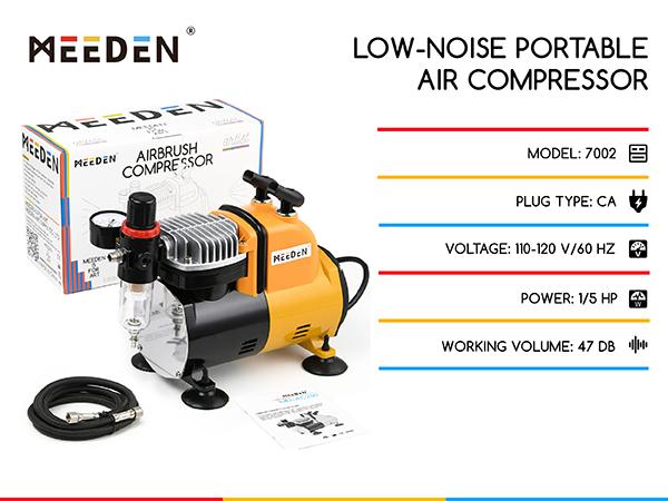 MEEDEN Airbrush Compressor Kit - 1/5 HP Quite Air Compressor for Model Painting with 6 Feet Hose