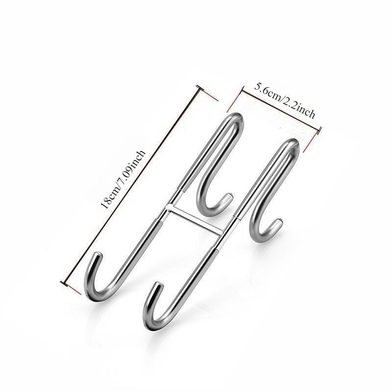 304 Stainless Steel Hooks S-Hooks Double-Sided Coat Hooks Bathroom Glass Door Hooks Back Hooks Double Hooks
