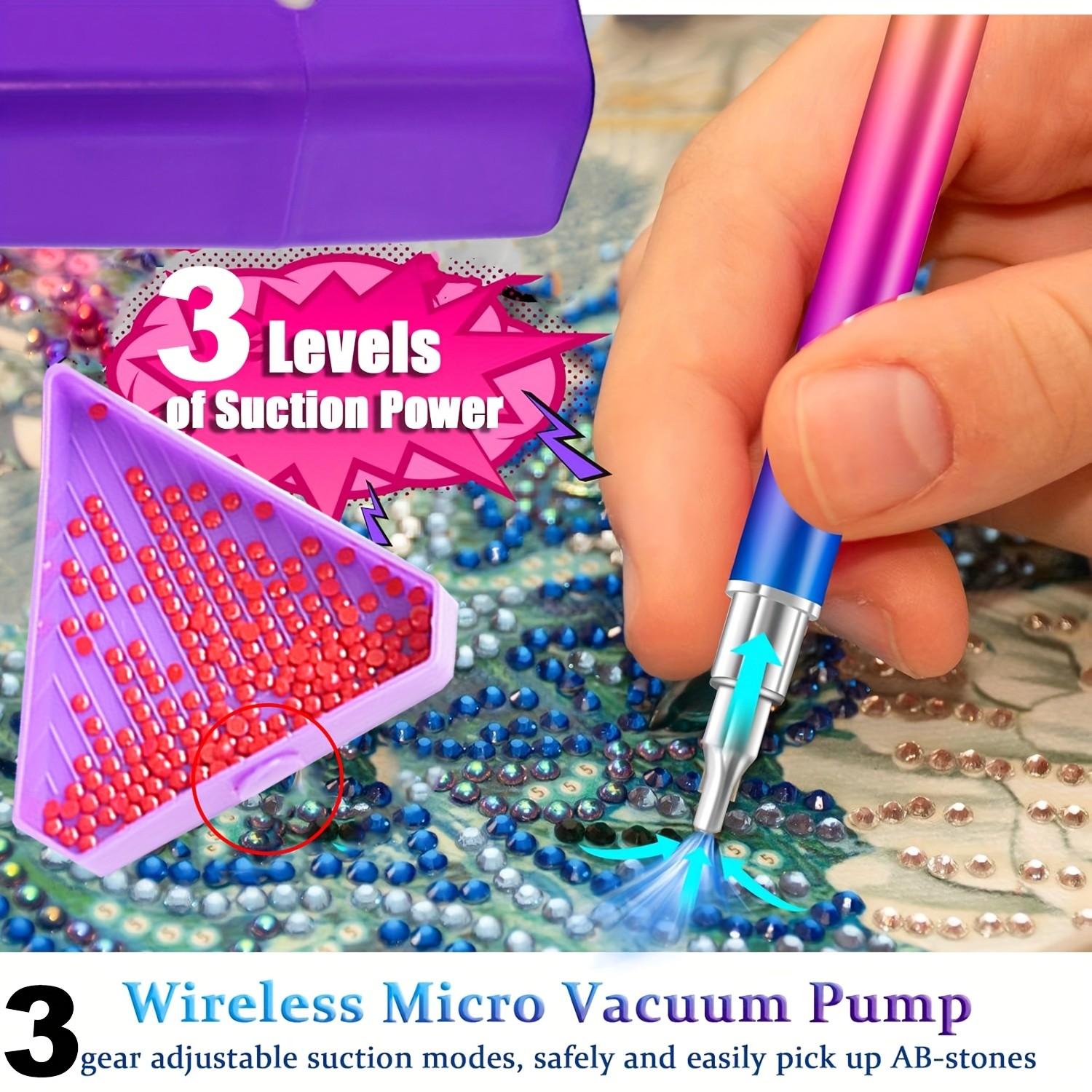 DIY Vacuum Suction Diamond Painting Tool Set, Metal Drill Pen, Rolling Wheel, Plastic Heads, Storage Bag, Complete Kit for Crafting, Diamond Painting Kits, Diamond Art Tools