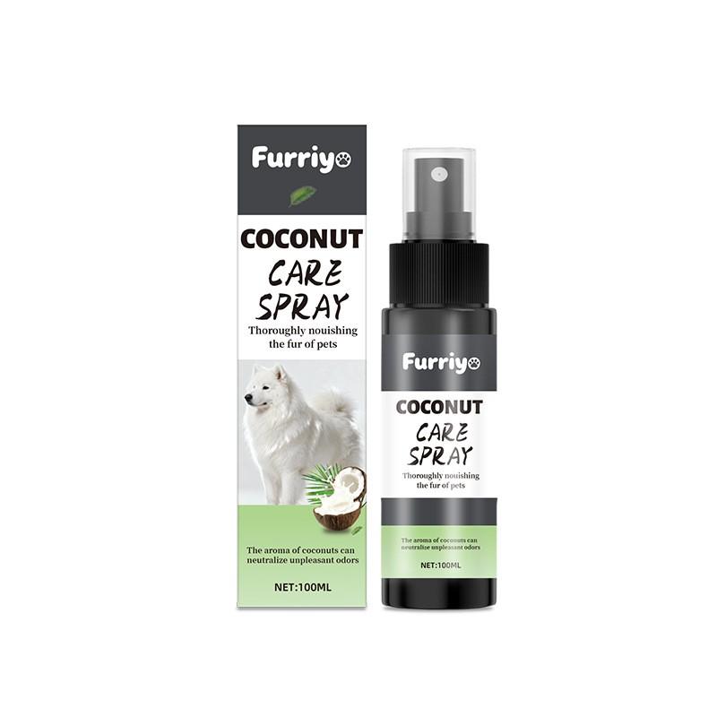 Pet Coconut Scented Care Spray, No Rinse Pet Fur Smoothing Spray, Dog Coat Softening and Shining Care Spray, Pet Grooming Essentials