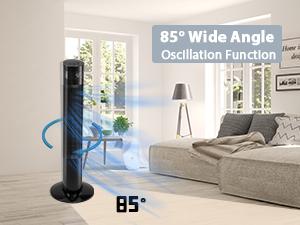 【NOT AC】Antarctic Star 43 Inch Tower Fan - Portable Electric Oscillating Fan with Remote Control, Quiet Operation, 3 Speed Settings & Timer Function, Bladeless Floor Standing Fan for Bedroom, Office & Indoor Use[No Cooling]