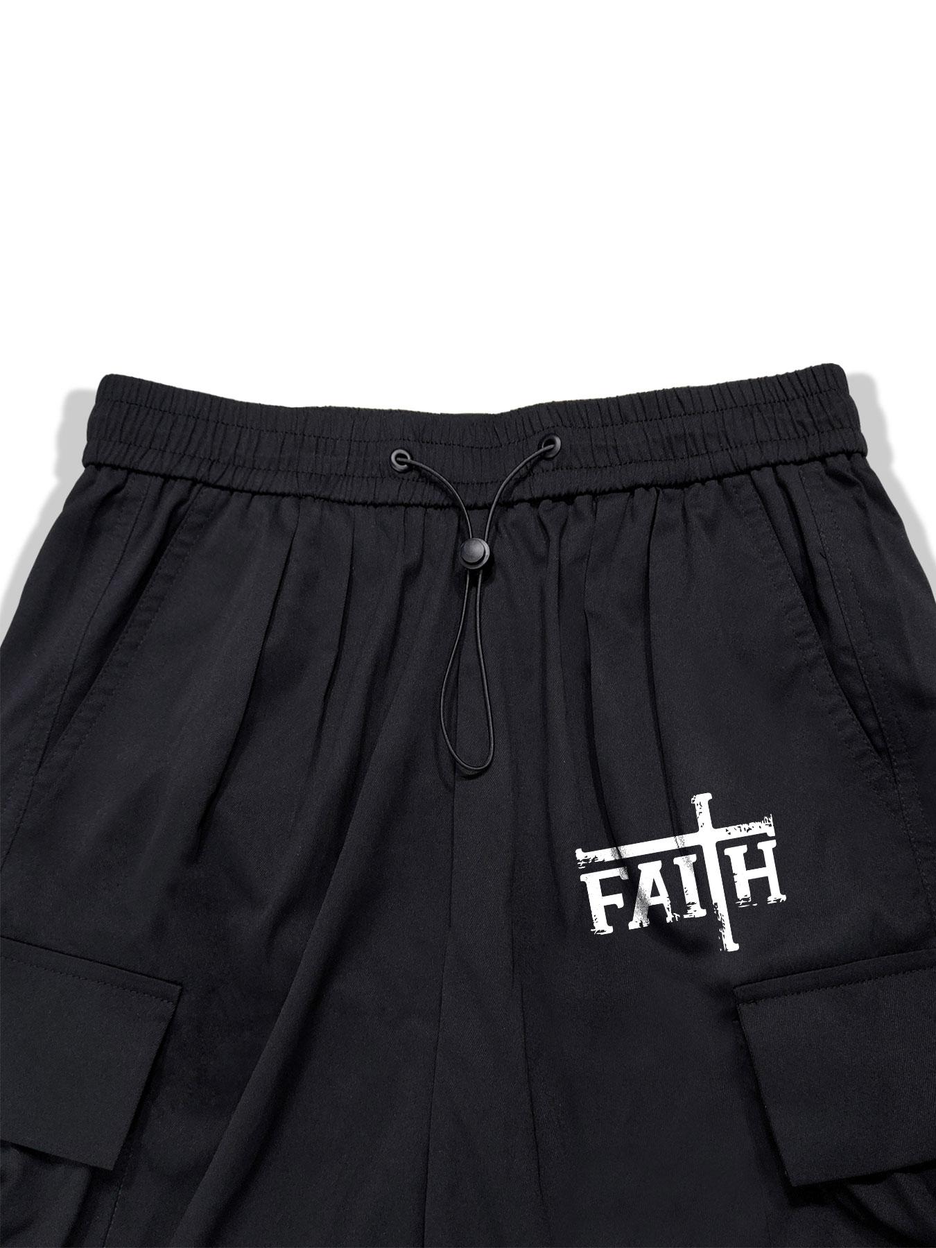 Unisex Men's Letter Print Cargo Pants, Street Fashion Casual Regular Fit Utility Pants for Daily Wear, Menswear, Men's Trousers for All Seasons