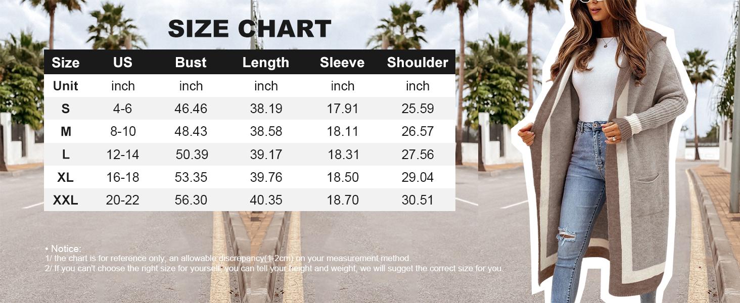 Chouyatou Women's Color Block Vertical Striped Open Front Oversized Hooded Long Cardigan Sweaters with Pockets Knitwear Tops SpringStatements Chouyatou Women's Color Block Vertical Striped Open Front Oversized Hooded Long Cardigan Sweaters with Pockets Knitwear Tops SpringStatements