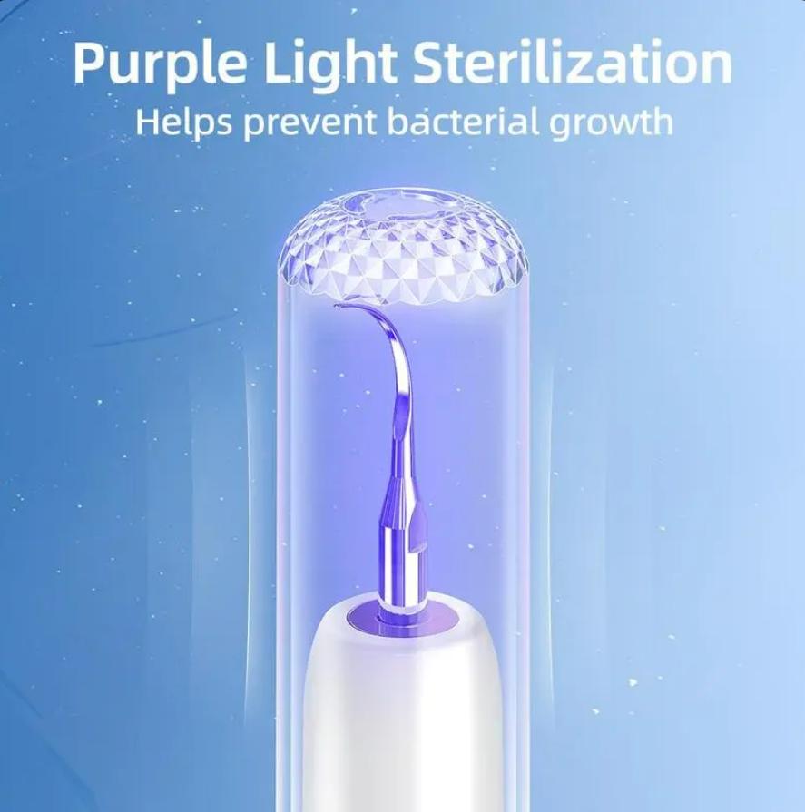 Remover for Teeth, dental scaler，Electric Tooth Cleaner Tartar Remover for Teeth with LED Light,5 Modes Rechargeable Teeth Cleaning Kit with Dental Tools, 2 Replaceable Heads，spring glow-up