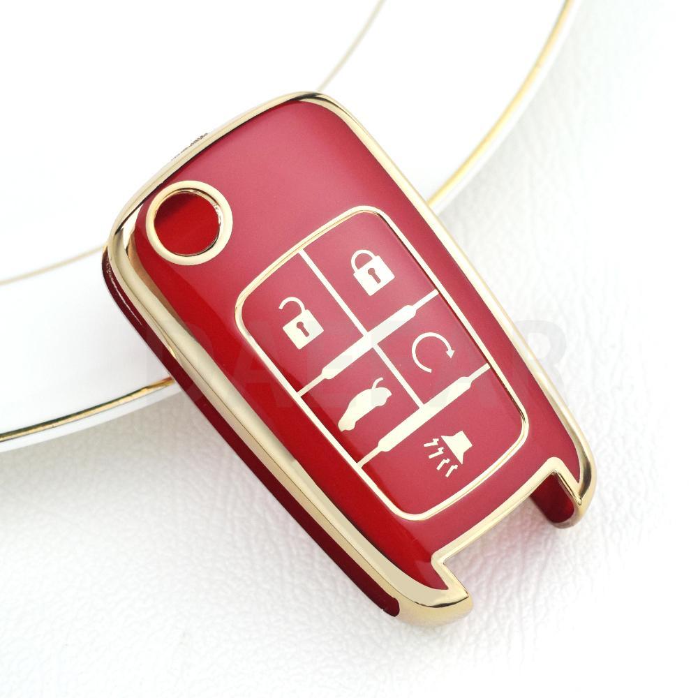 For Chevrolet Car Key Fob for Chevrolet Chevy Cruze Malibu Camaro Aveo Equinox Impala Sonic 2 3 4 5 Buttons TPU Smart Key Case