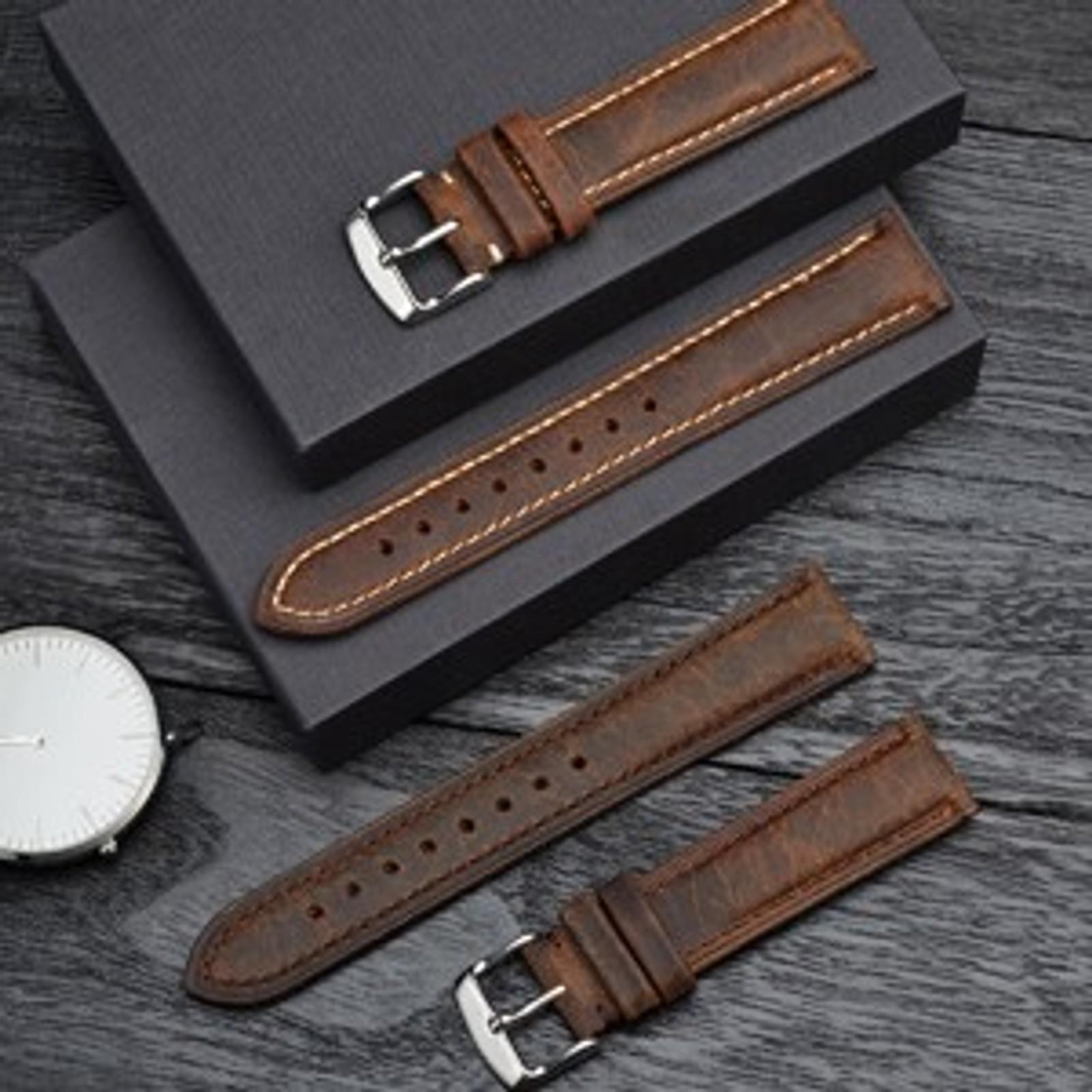 Vintage Leather Replacement Watch Strap Bracelet, Band Width 14mm-24mmGift