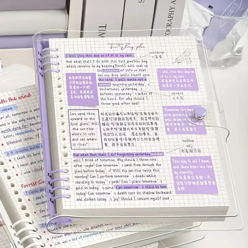 [Waterproof Loose-Leaf Notebook] Waterproof & Moisture-Proof 240-Page A5 PVC Transparent Loose-Leaf Durable Drawing Notebook | Replaceable Refillable Binder for Daily Writing, Office, and Study Use