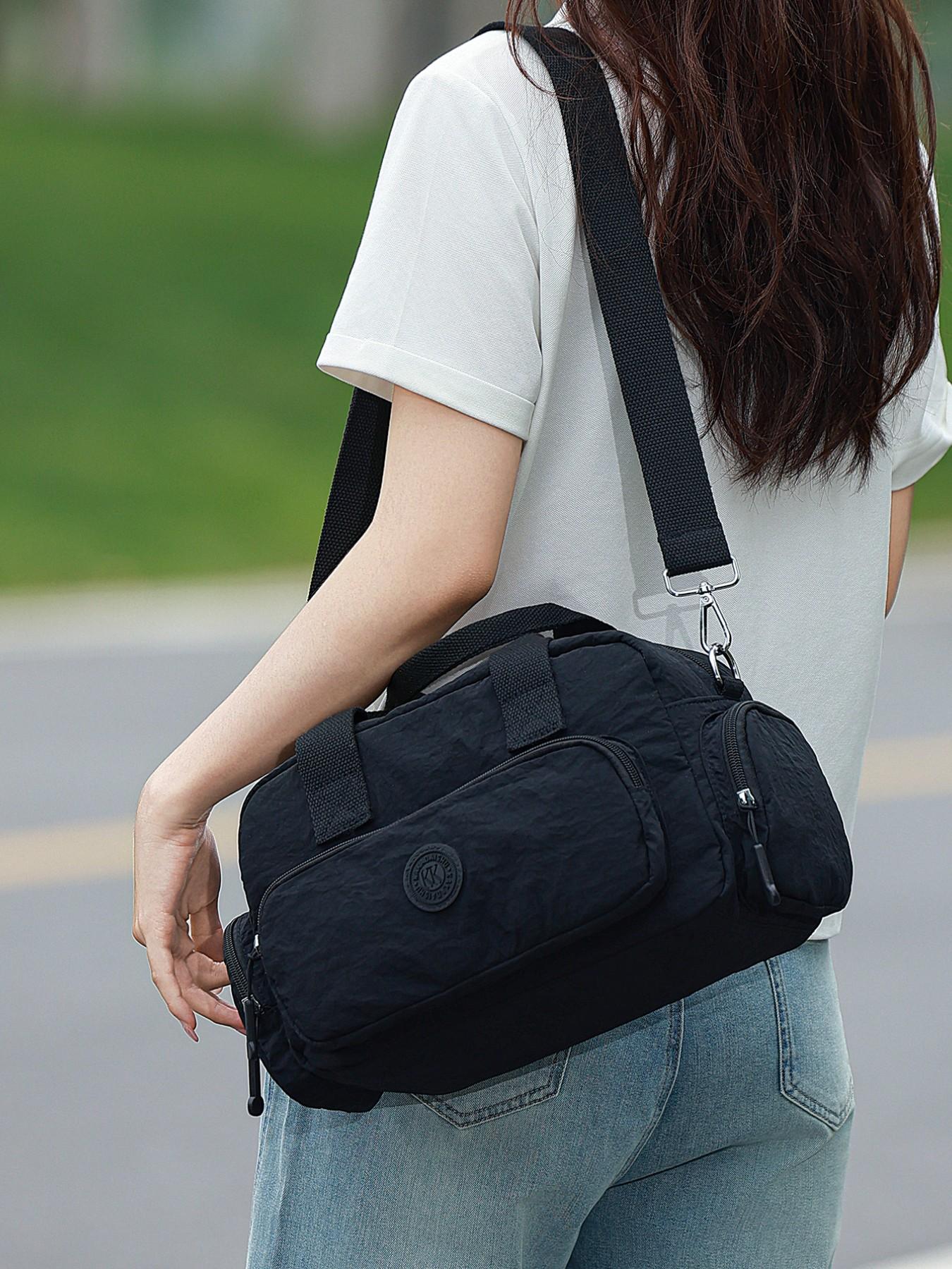 Lightweight Waterproof Travel Crossbody Bag, Detachable Wide Strap, Multiple Pockets, Large Capacity, Women's Yoga Gym Bag, Business Trip Backpack, Gym Workout Bag, Sports Gym Bag, Fitness Bag