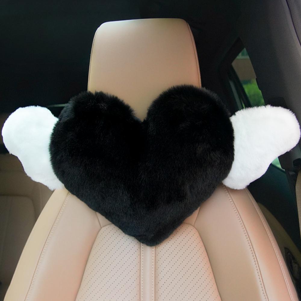 Heart Shaped Headrest Pillow, 1 Count Soft & Comfortable Car Neck Pillow, Plush Neck Pillow, Car Interior Accessories for Women & Girls, Car Accessory