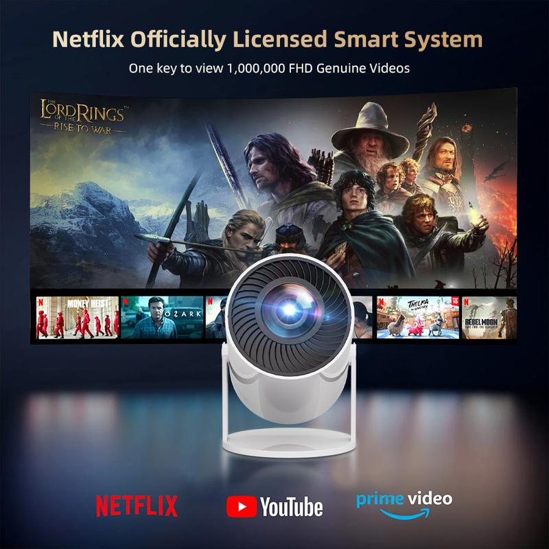 [US warehouse]Ultra-portable Mini HD Projector with 270° Rotation, Compatible with Mobile Phones TVs Laptops, Android 11.0, WiFi 6, projector 4K Decode, Perfect for Home Theaters & Parties - Audio deal screen adjustment movie  projector  magic