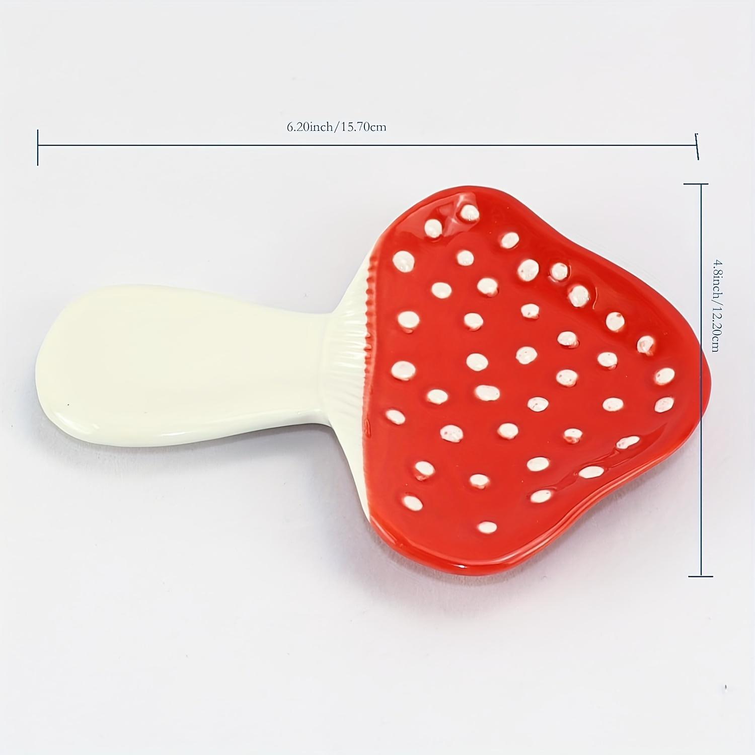 1pc Ceramic Mushroom Shaped Spoon Holder, Cute and Durable, Suitable for Stove Top and Kitchen Countertop, Tool Holder for Soup Spoon, Coffee Spoon, Spatula Holder and Cutlery Holder