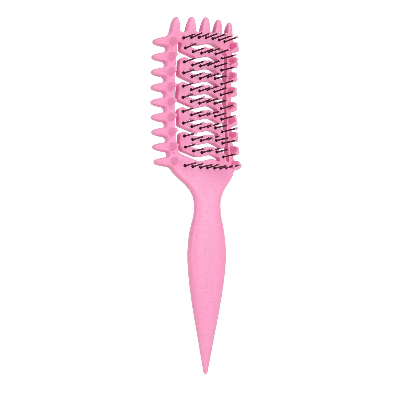1 Piece Curly Hair Brush, Hollow Comb with Nylon Bristles and Abs Handle, Suitable for All Hairstyles, Dry and Wet Use, Hair Styling Tool