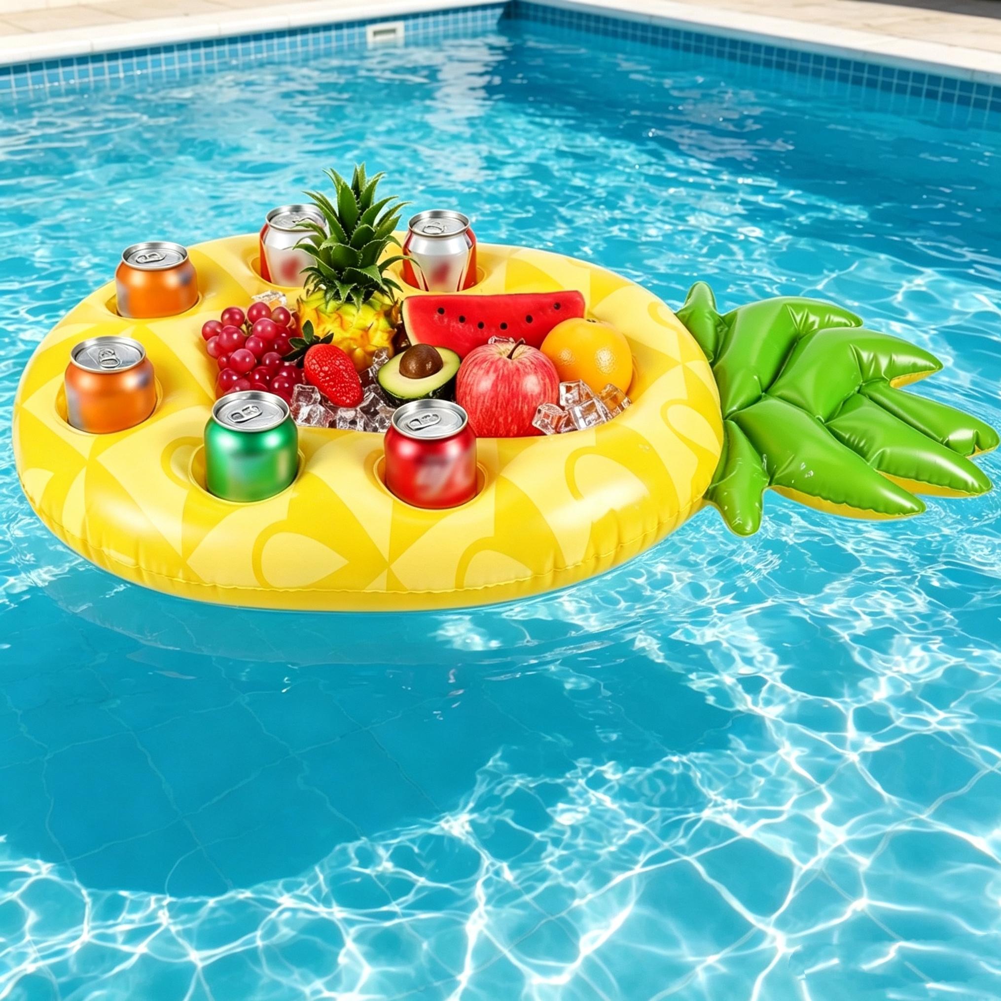 Inflatable floating chilled beverage rack, summer ice bar ice bucket, suitable for swimming pools, floating hut bars, adult hot tub beverage racks, inflatable pool accessories