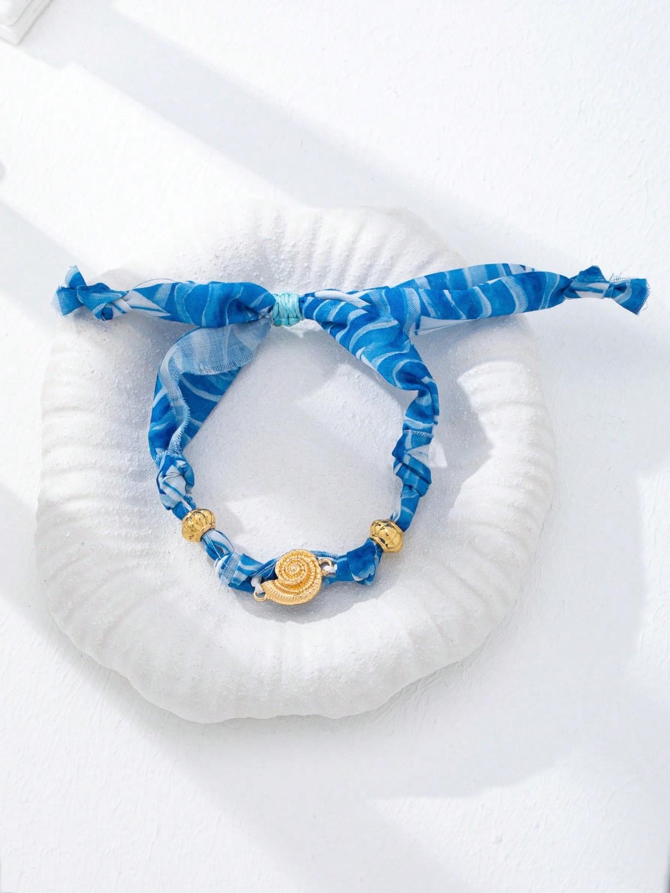 4 Pcs Bohemian Style Ocean Element Bracelet Set, Featuring Starfish Fish Decorations, Perfect for Vacation Jewelry Accessories