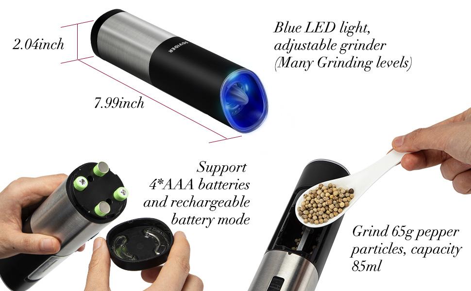 Electric Grinder, 2 Salt and Pepper Grinders with Variable Coarseness, with Charging Base, Suitable for Spices, Kitchen Utensils, Holiday Gifts Kitchenware Cooking Electric Grinder, 2 Salt and Pepper Grinders with Variable Coarseness, with Charging Base, Suitable for Spices, Kitchen Utensils, Holiday Gifts Kitchenware Cooking