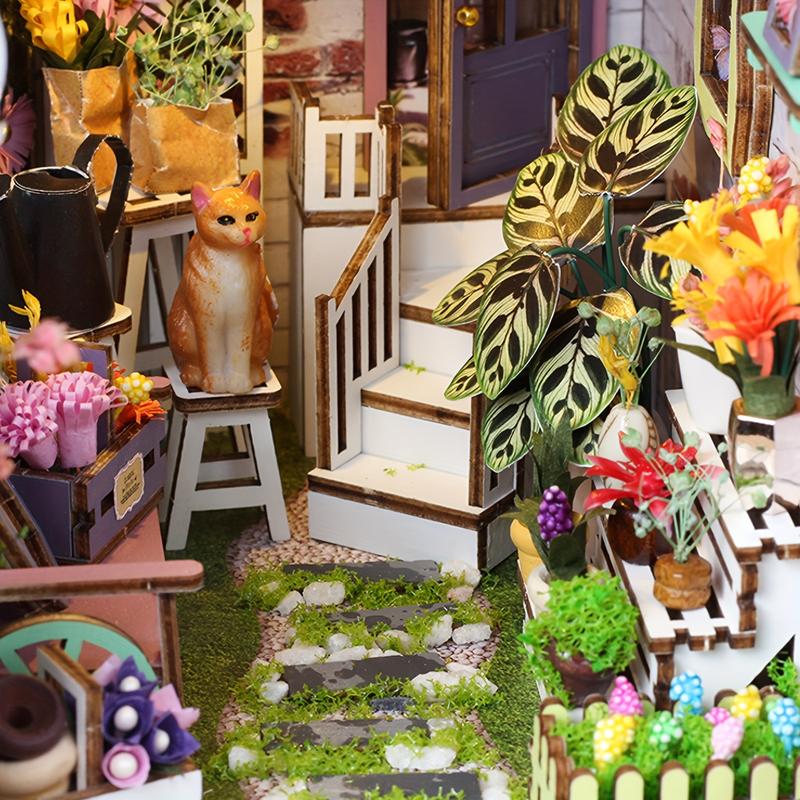 3D Wooden Puzzle, 1 Box DIY Book Nook Kit, DIY Flower Room Model Kit, 3D Desktop Decoration Ornament, DIY Model Kit for Bookshelf Decoration, DIY Building Model