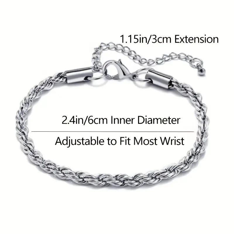 4PCS Women Dainty Bracelets Set, Adjustable Stackable Bracelets, Cubic Zirconia Layered Cuff Bangle Chain Bracelets, Stylish Simple Jewelry Gift