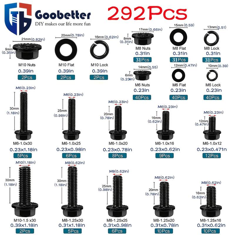 549pcs Metric Fange HexBolts, Nuts &Washers Assortment Kit,M6 M8 M10 Sizes, Class 8.8 AlloySteel, ZincPlated, for DlY, HlectronicsHousehold Appliances &CommunicationEquipment 549pcs Metric Fange HexBolts, Nuts &Washers Assortment Kit,M6 M8 M10 Sizes, Class 8.8 AlloySteel, ZincPlated, for DlY, HlectronicsHousehold Appliances &CommunicationEquipment