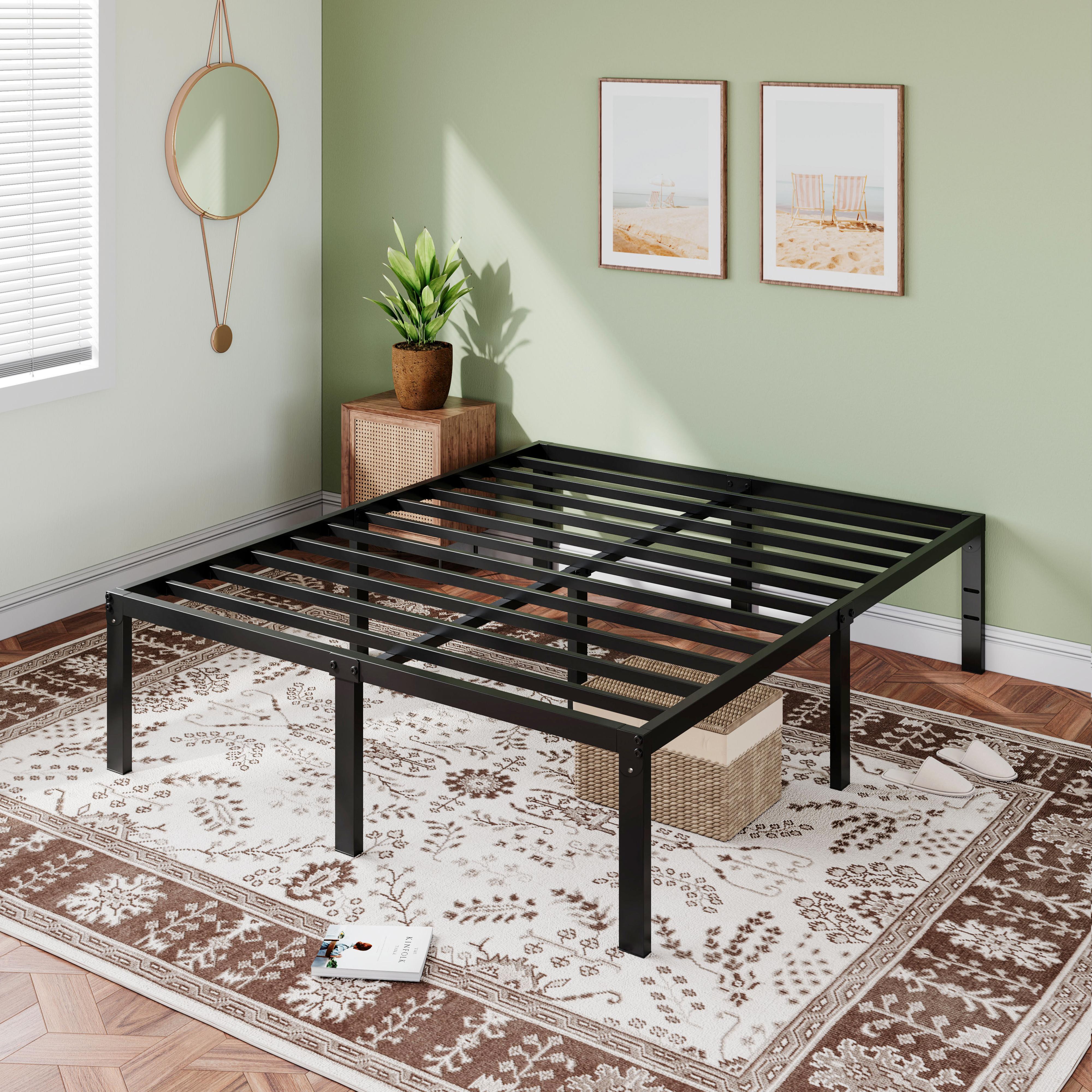 MUTICOR Basic Metal Bed Frame with 14in/18in High Under Bed Platform Storage Space,Heavy Duty Steel Slats Support Bed Base,No Box Spring Needed,Twin Bed Frame,Queen Bed Frame#TikTokShopBlackFriday #ChristmasGifts