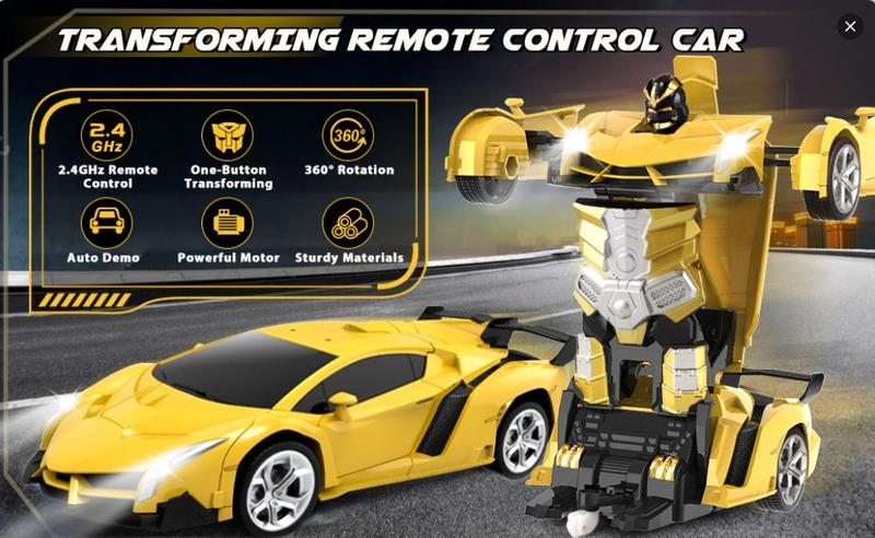 Remote Control Car Toys Transform RC Cars Kids One Button Transformation