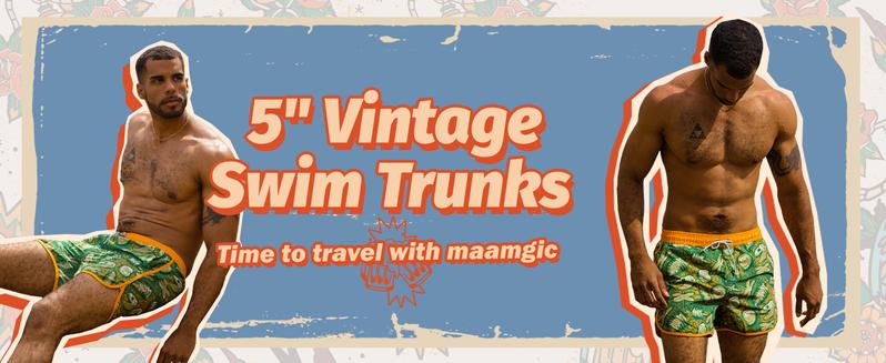 maamgic Mens Boys Short 80s 90s Vintage Swim Trunks, Regular Fit Summer Clothes,Going Out Outfit, Beach Shorts Clothes for Casual Vacation Holiday, Trendy Menswear Clothing, Drippy Outfits, Lazy School Outfit