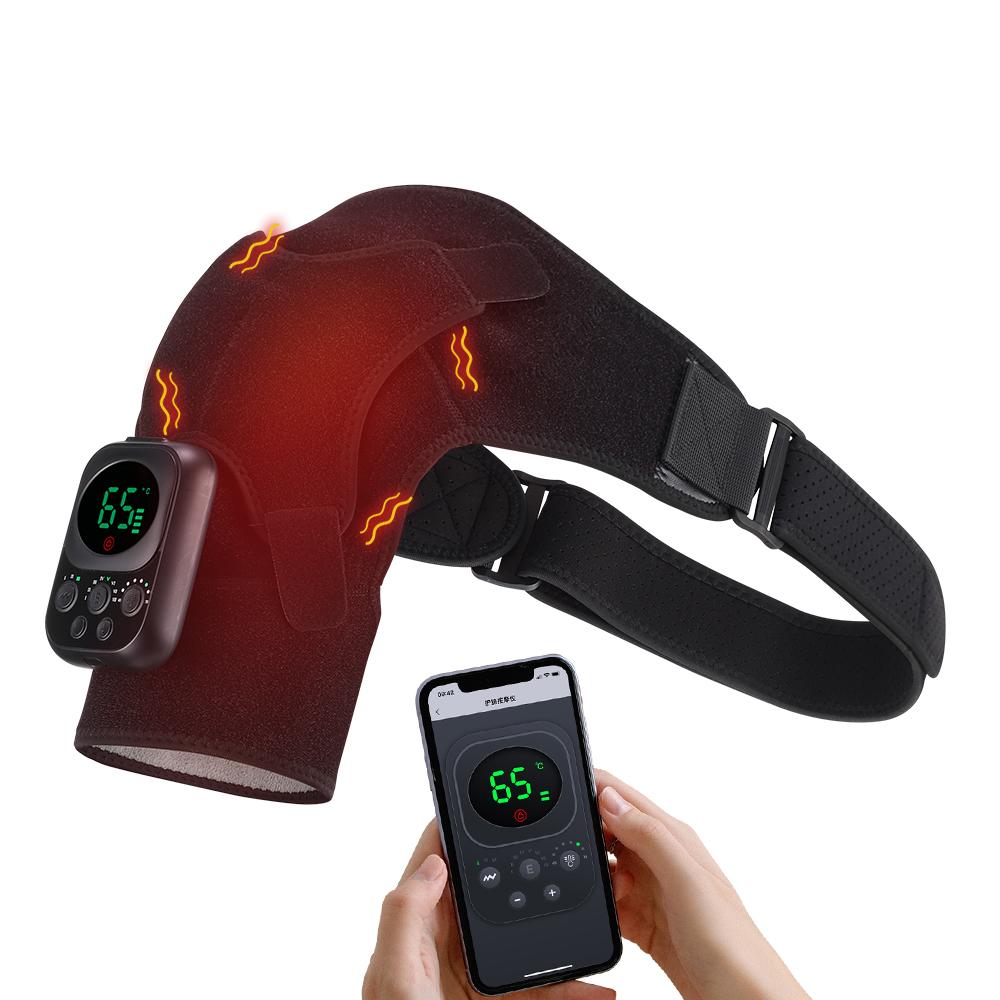 Heating Vibration Massage Shoulder Pad 3-speed Heating 3 Vibration Massage Portable Shoulder Massage Equipment USB Rechargeable Gift for Parent