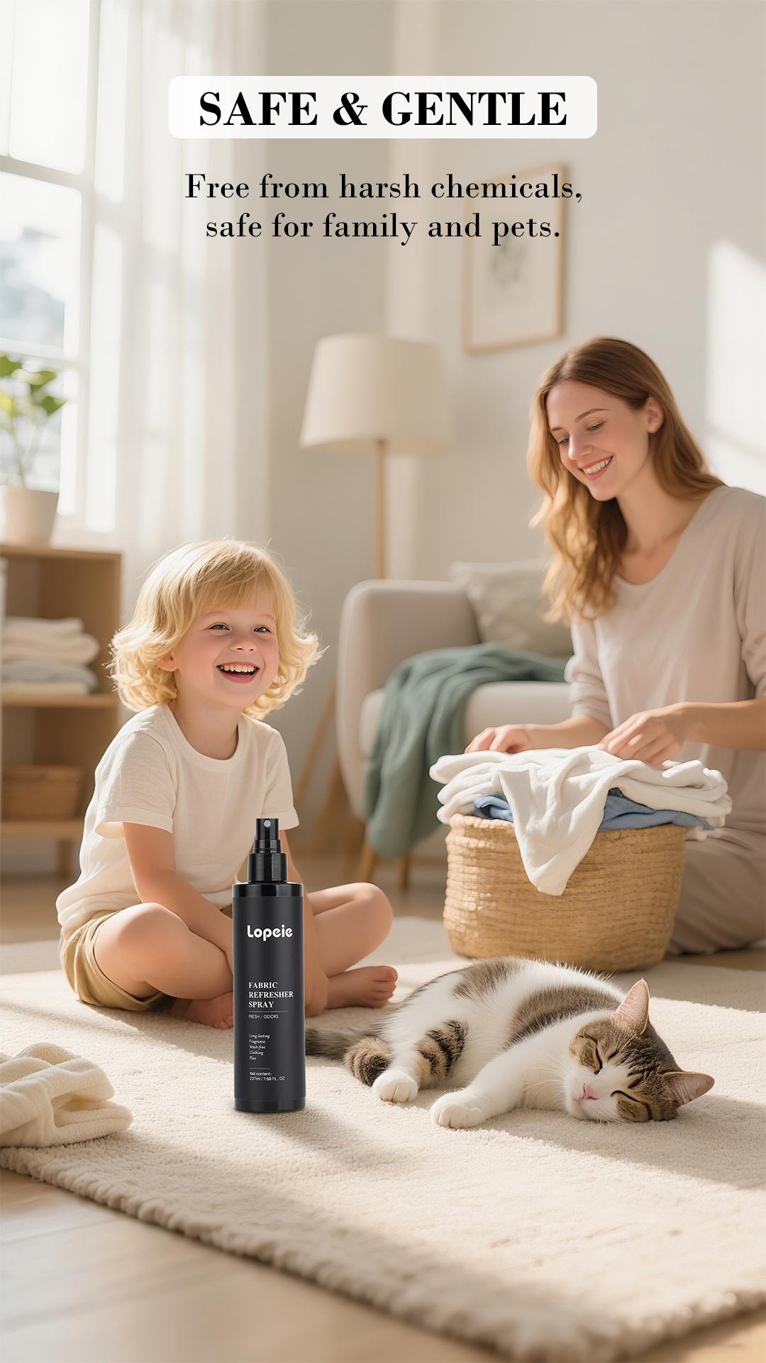 Lopeie Fabric Refresher & Room Spray – Non-Toxic, Pet & Kid Safe, Long-Lasting Fresh Scent (8oz)