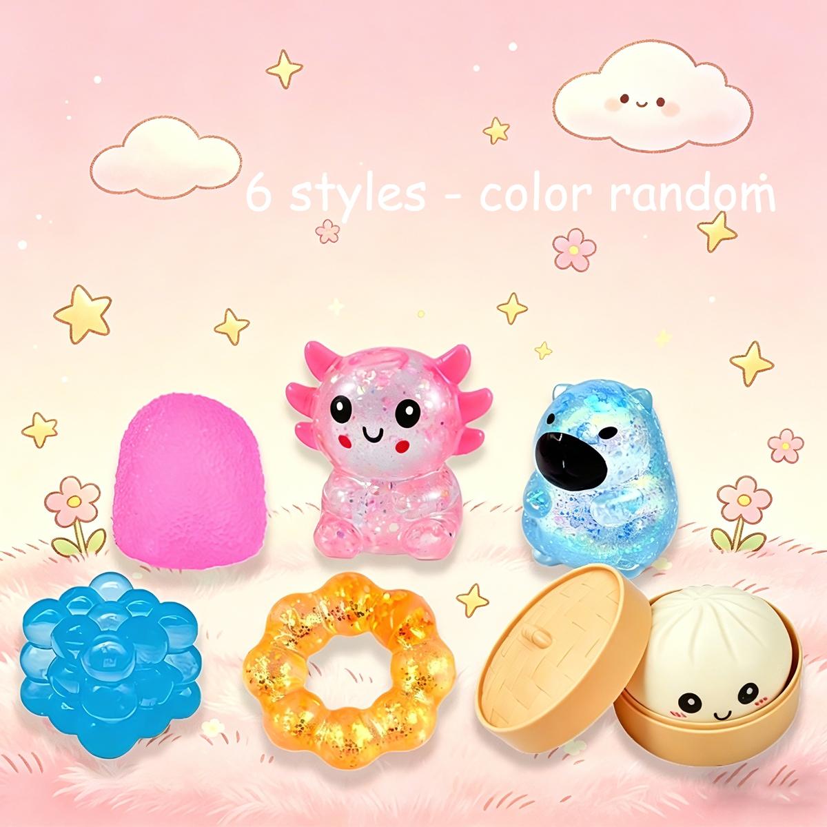 6pcs/set - Novelty stress relief toy blind box, Stress relief fidget, pressure resistant kneading, slow rebound kneading, suitable for home, school, gatherings, parties, events, and giving to family and friends