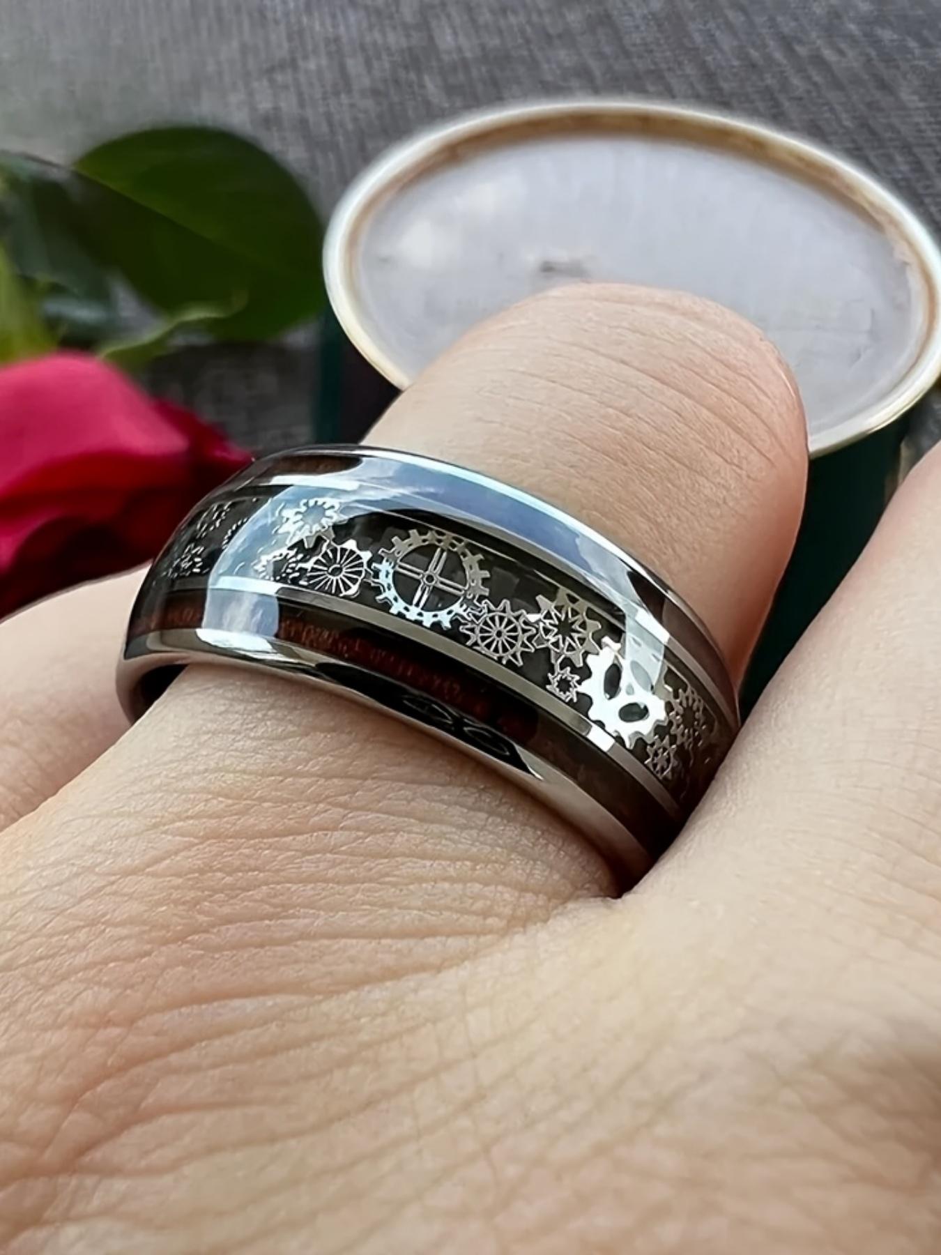 Vintage Punk Style Gear Design Ring, Rotating Openwork Ring, Stainless Steel Ring for Men & Women, Fashion Jewelry for Party, Daily Clothing Decor, Trendy Jewelry for Birthday Gift, Witchy Jewelry