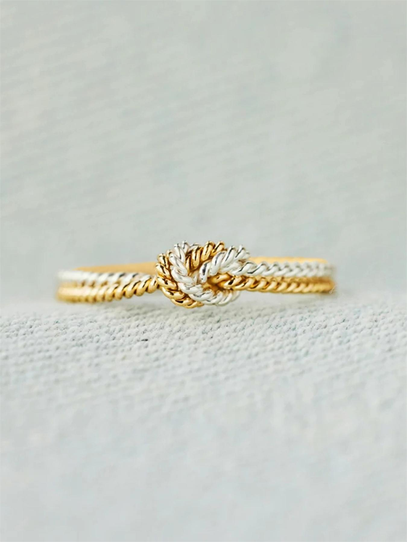 Women's Simple Knot Design Ring, Statement Rings, Fashion Jewelry for Party, Daily Clothing Decor, Trendy All-match & Exquisite Jewelry for Birthday Gift