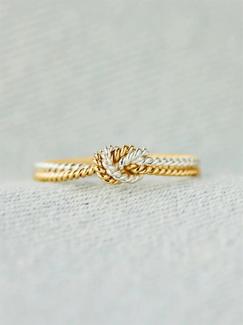 Women's Simple Knot Design Ring, Statement Rings, Fashion Jewelry for Party, Daily Clothing Decor, Trendy All-match & Exquisite Jewelry for Birthday Gift