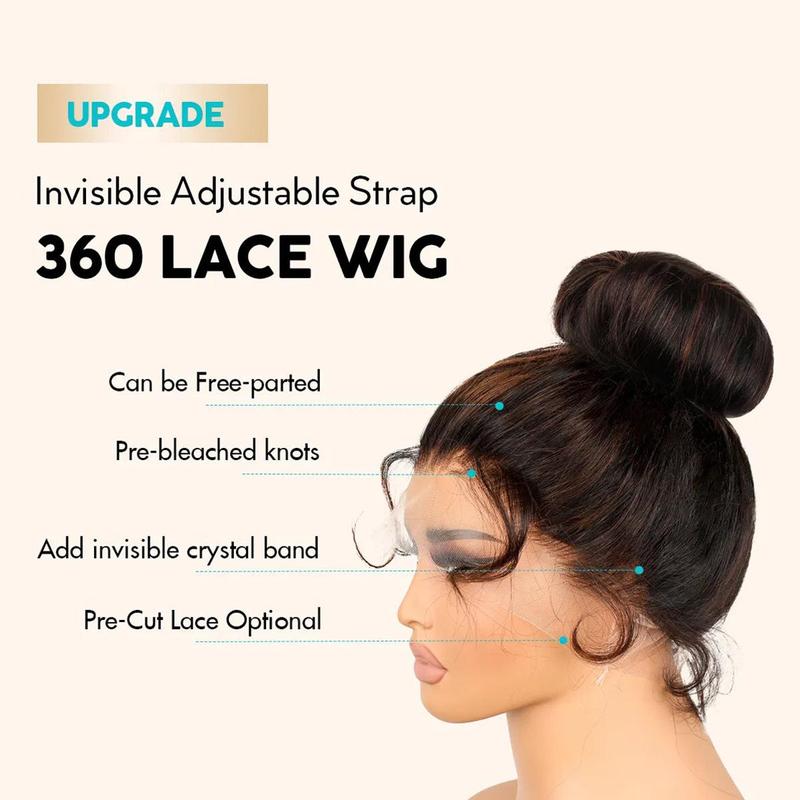 Ashimary 360 Invisi Strap Deep Wave Dark Highlight Pre Everthing 360 Lace Frontal Glueless Install Wig 180% Density Curly Hair