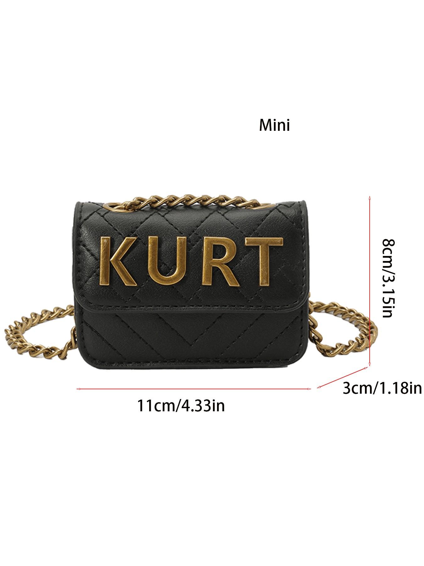 Women's PU Colorblock Crossbody Shoulder Bag, Retro Chain Design Magnetic Closure Letter Decor, Ideal for Parties & Casual, Handbag Shoulder Bag