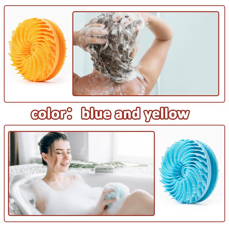 Upgrade 2 in 1 Whirlwind Bath and Shampoo Brush，Exfoliating Skin Silicone Scrubber，Foaming Deep Cleaning, Durable, for Skin body brush shower puff Reusable Bath Silicone Brush Bath Accessories