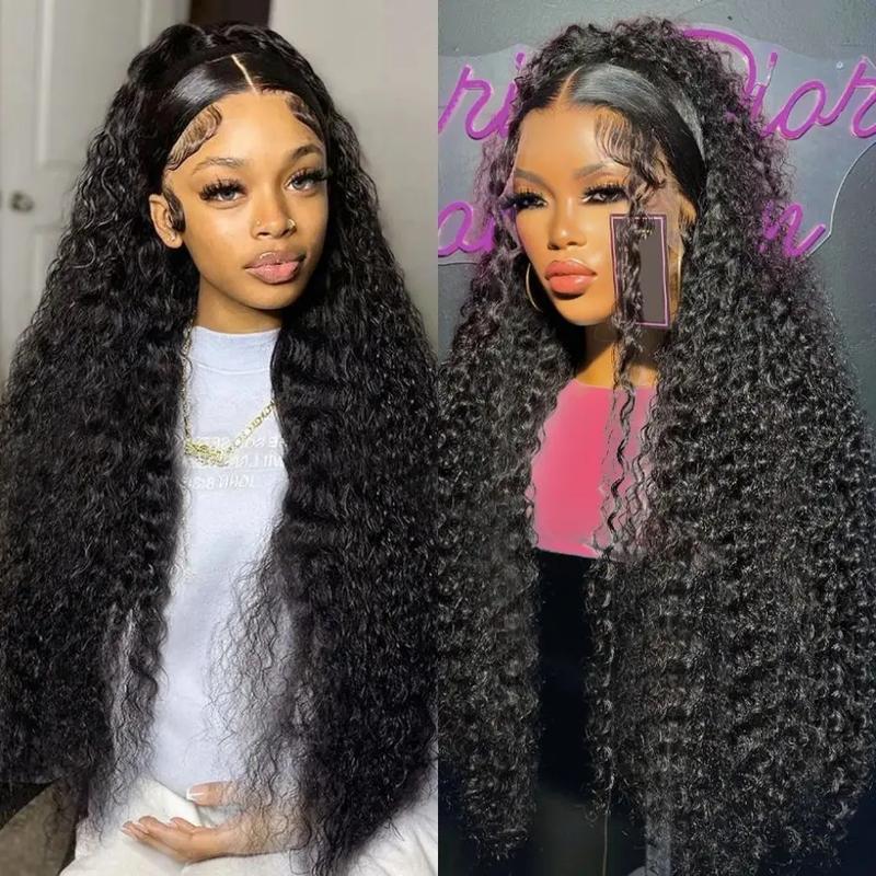 Bling Hair Deep Wave 13x6 Lace Frontal Wig 180% Density Hd Transparent Lace 13x4 Kinky Curly Lace Frontal Human Hair Wigs For Women
