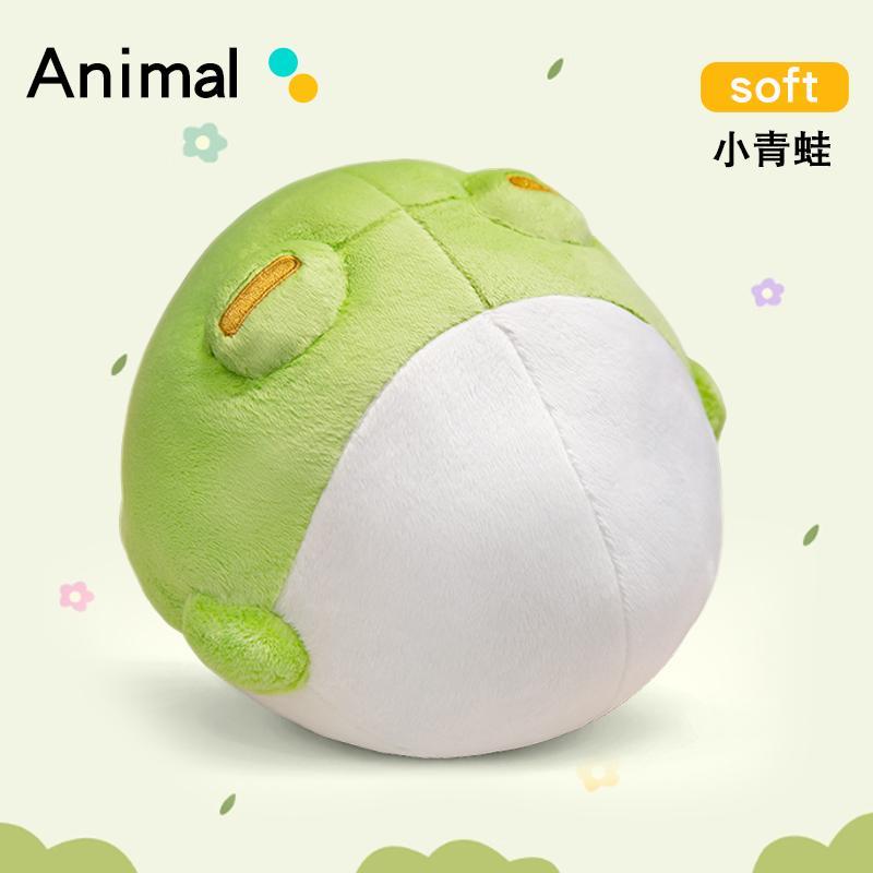 25CM Kawaii Cartoon Anime Round Rolling Frog Animal Lovely Plush Toys Children's Handmade Doll Stuffed Cute Animal Dolls Gifts