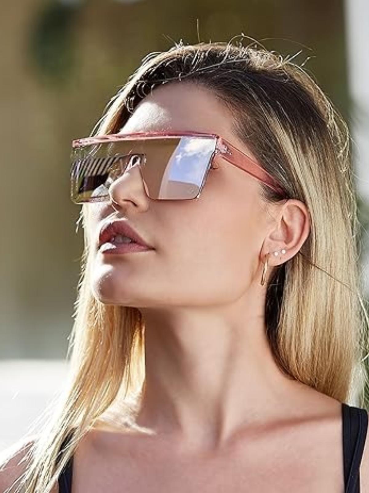 FEISEDY Oversized Sunglasses Mens Womens Flat Top Square Trendy Visor Shades UV400 B2470 FEISEDY Oversized Sunglasses Mens Womens Flat Top Square Trendy Visor Shades UV400 B2470