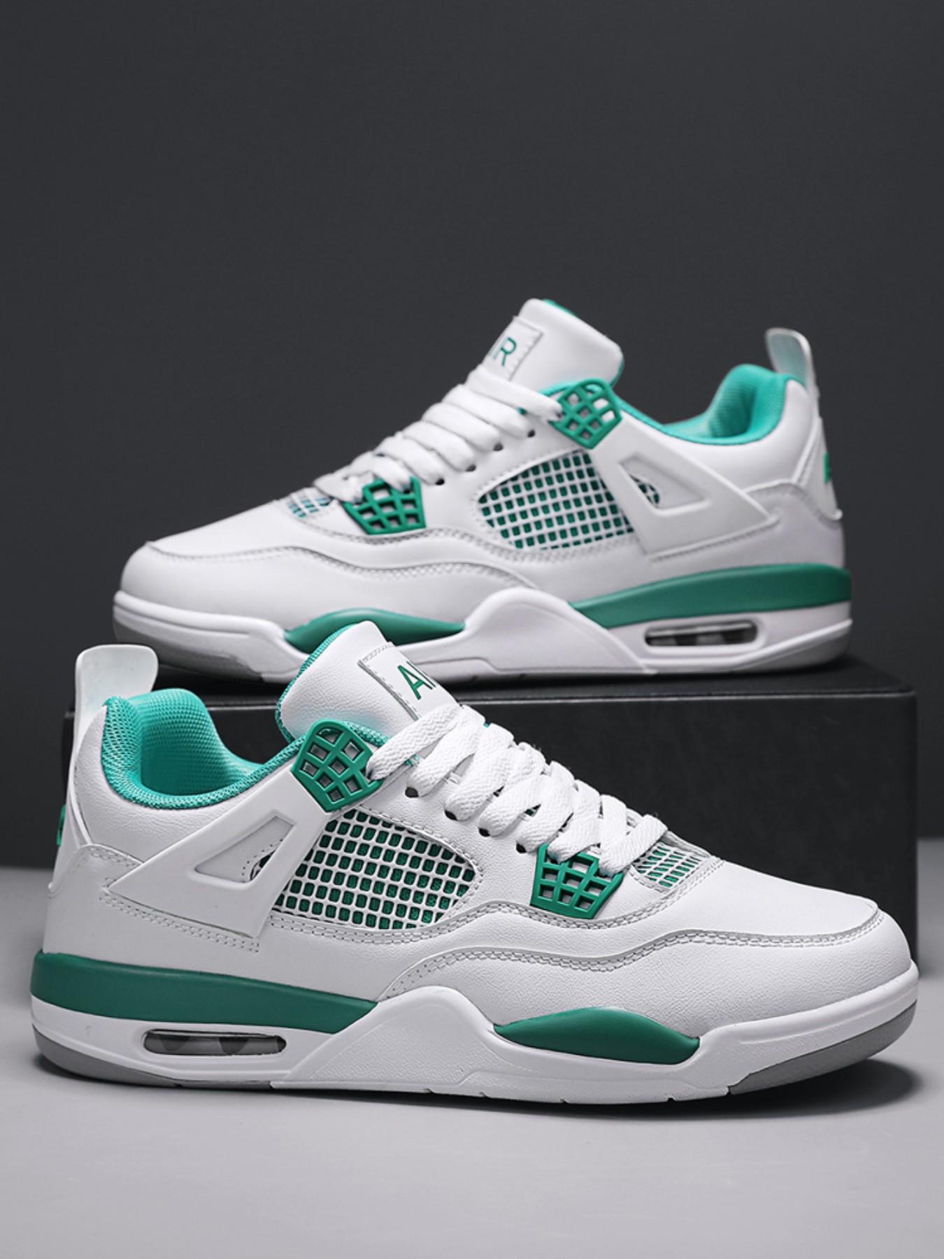 Breathable Leather Mesh Sport Shoes, Shock Absorption, Anti-Slip Sole, Unisex Basketball Shoes, Outdoor & Skateboarding Shoes