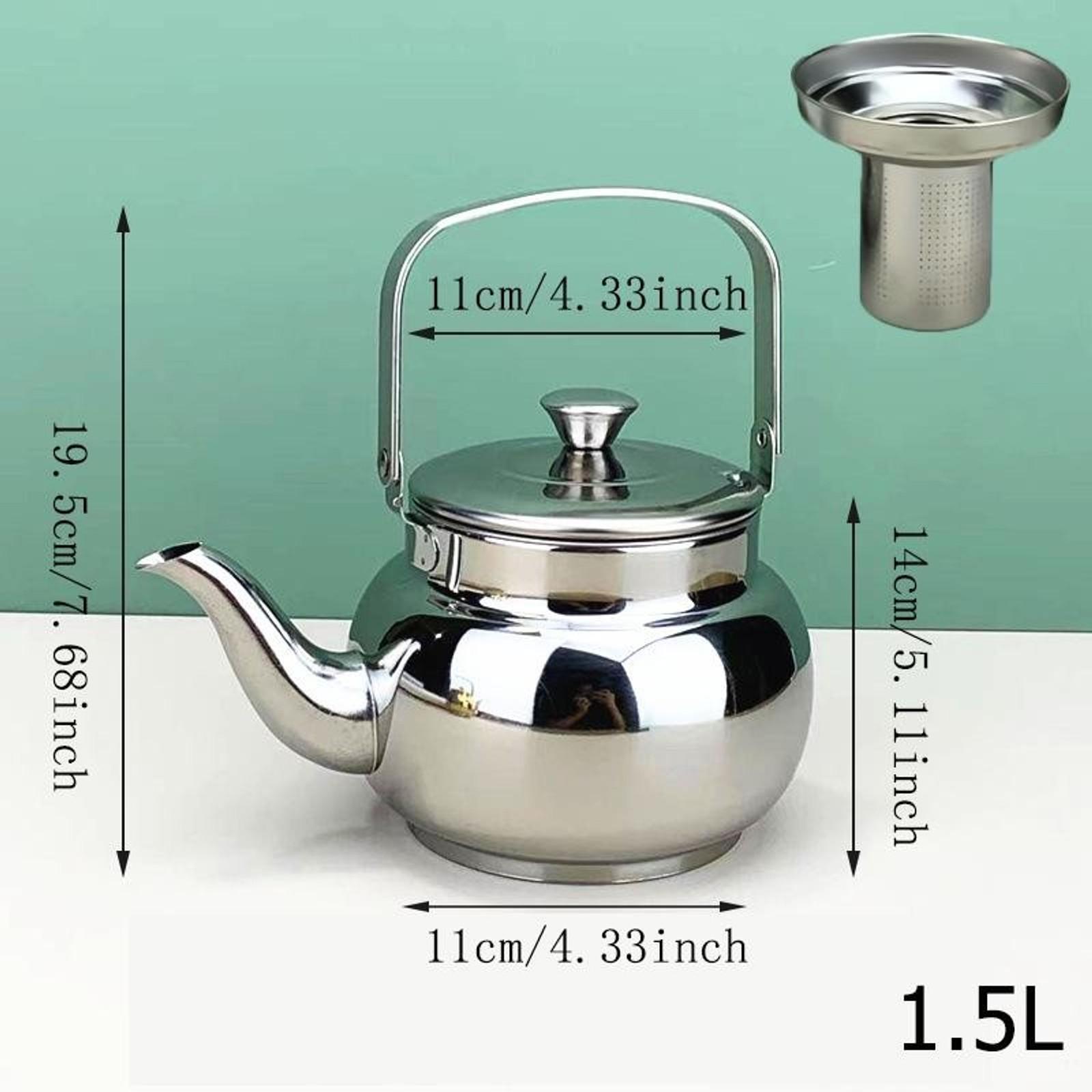 A Middle Eastern hammered design stainless steel teapot - heavy-duty 201 stainless steel with a filter, suitable for use on induction cooktops/gas stoves, oven-safe for both home and restaurant use Teapot With Strainer