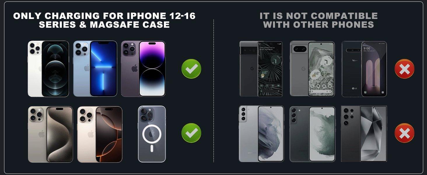 for Mag-Safe Car Mount Charger, Magnetic Phone Holder for Your Car Charger Dash Windshield Vent Magnetic Wireless Car Charger Mount for iPhone 17 16 15 14 13 12