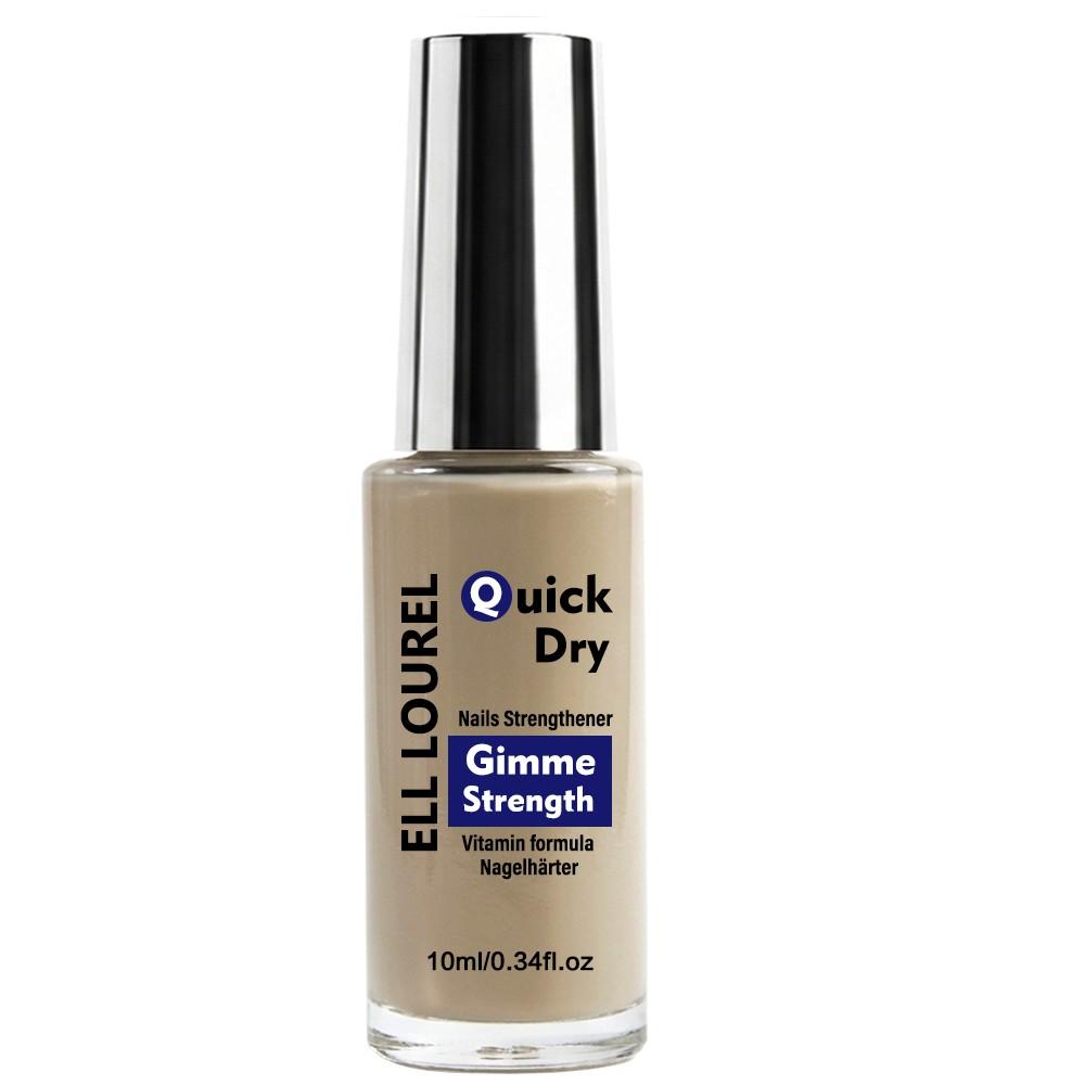 ELL LOUREL 10ml Gimme Strength Quick Dry Nail Strengthener - Vitamin Calcium Nail Hardener, Repairs Weak & Brittle Nails, Promotes Strong Nail Growth, High Shine Manicure Treatment, Perfect for Daily Nail Care, 0.34fl.oz,Promotes Strong Nail Growth